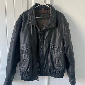 Vintage Leather Bomber Jacket
